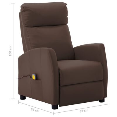 Elektrisk massagefåtölj brun