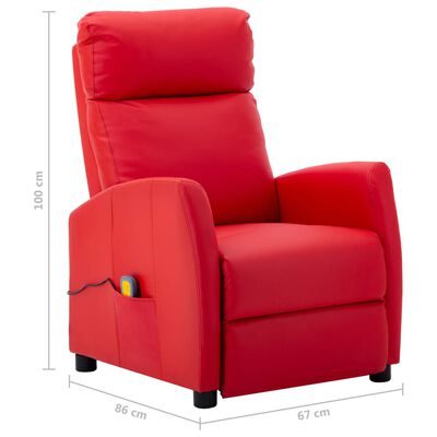 Elektrisk massagefåtölj röd