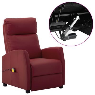 Elektrisk massagefåtölj vinröd