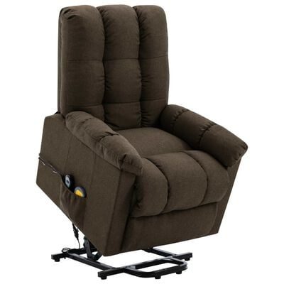 Massagefåtölj med uppresningshjälp brun